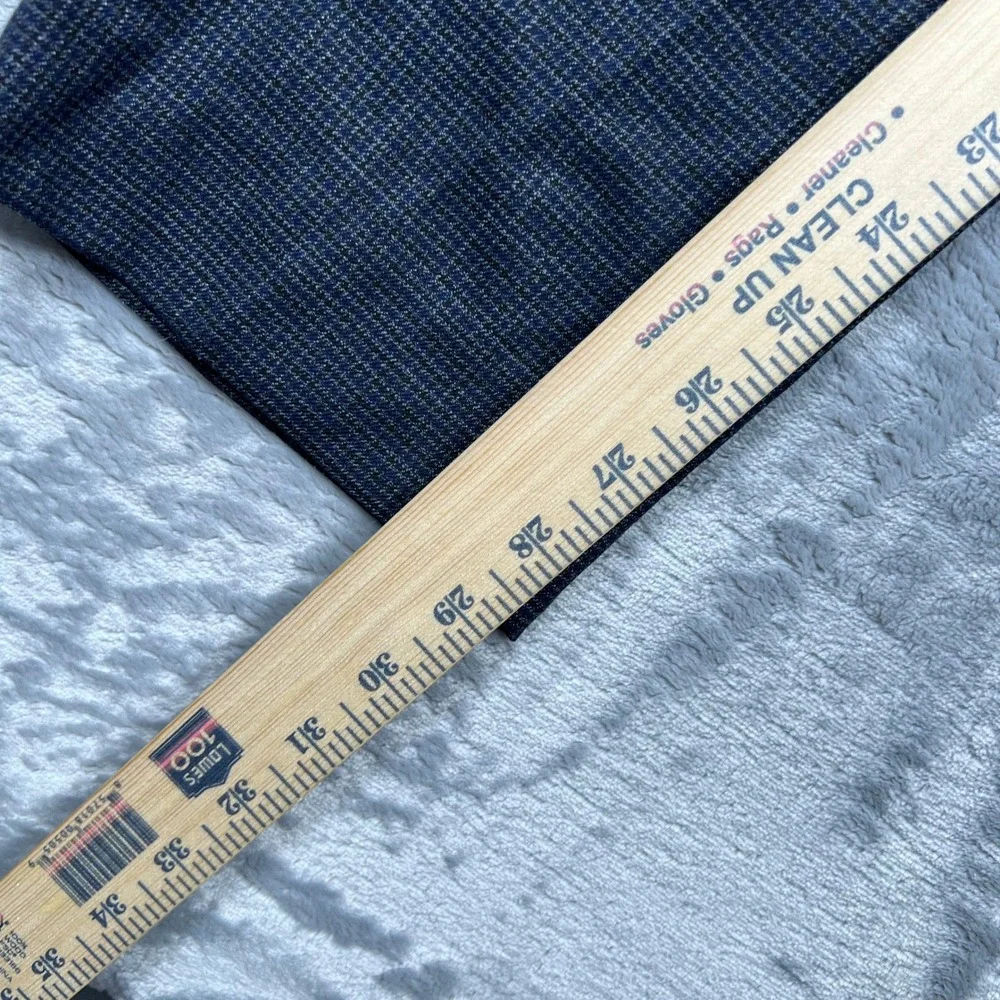 Banana Republic Dress Pants Mens 36x30 Blue Black Slim Fit Micro Check Trousers